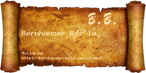 Bernhauser Béla névjegykártya