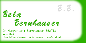 bela bernhauser business card
